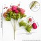 Country Barn Red Peony Bouquets – 2 Bundles of Artificial Silk Flowers with Hydrangeas for Wedding Centerpieces & Home Décor